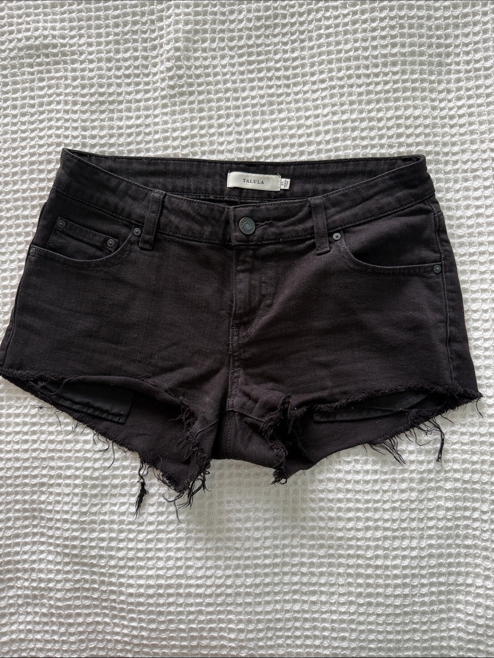 Talula Black Distressed Denim Cutoff Shorts